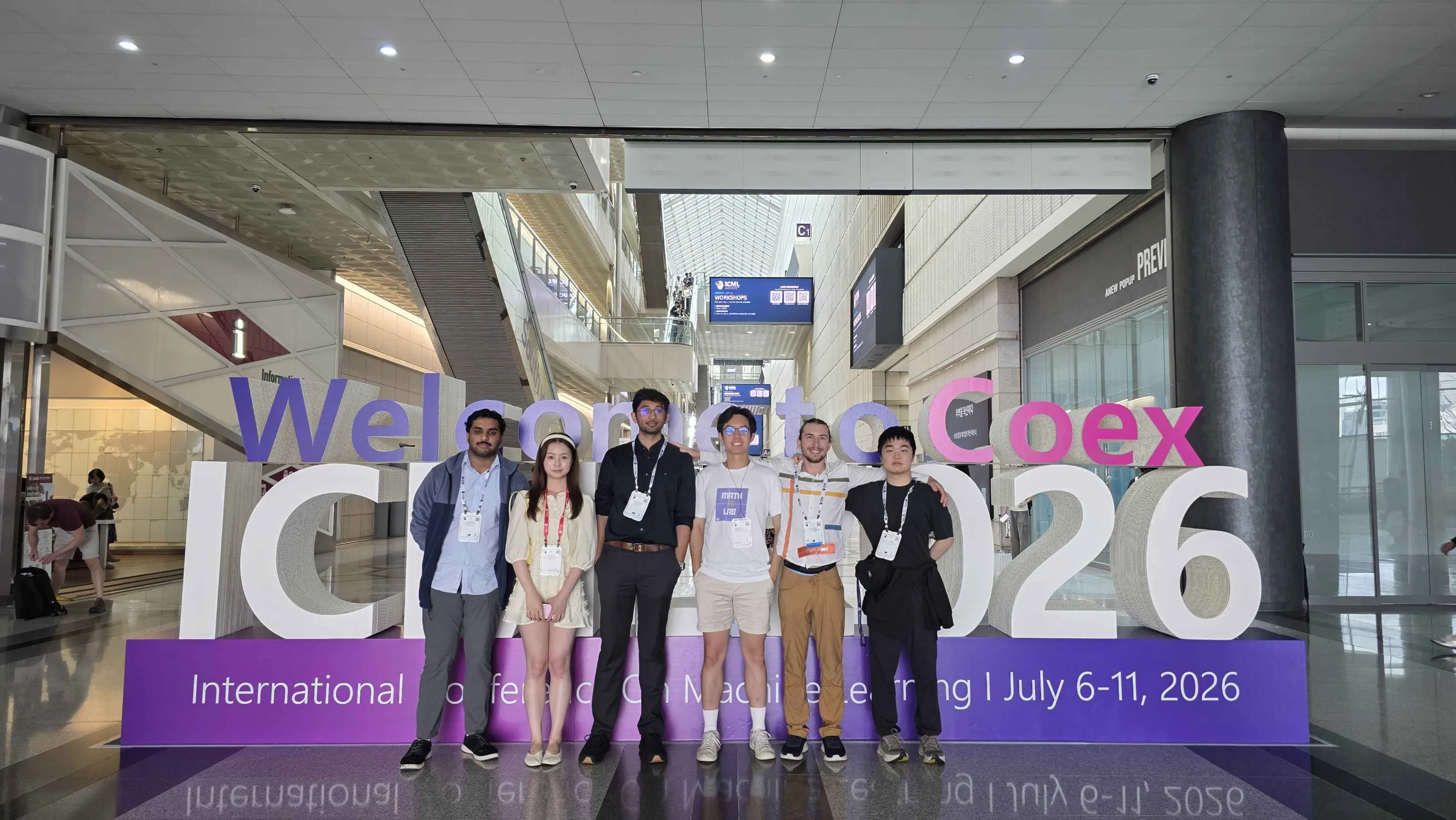 Math AI Lab members at ICML 2026 at COEX in Seoul